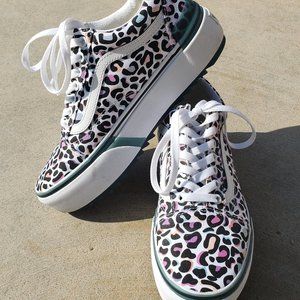 Vans Old Skool Stacked UV Ink Skate Shoe - Leopard - Size 9